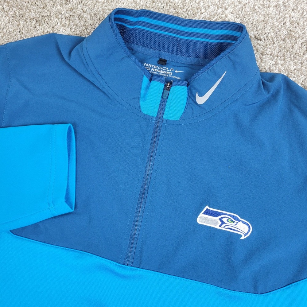 Nike Seattle Seahawks Super Bowl XLIX Mens XL Blue Performance Quarter Zip